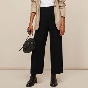 Whistles • Wide Leg Crop Trouser Pants in Black